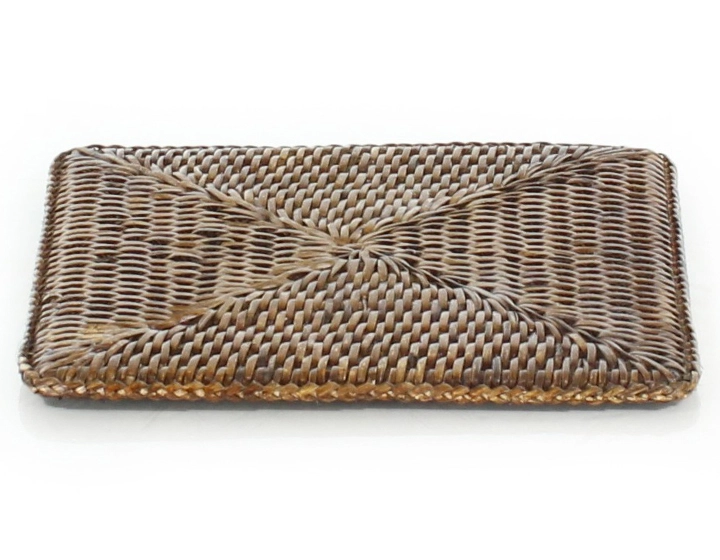 Brown rattan square trivet