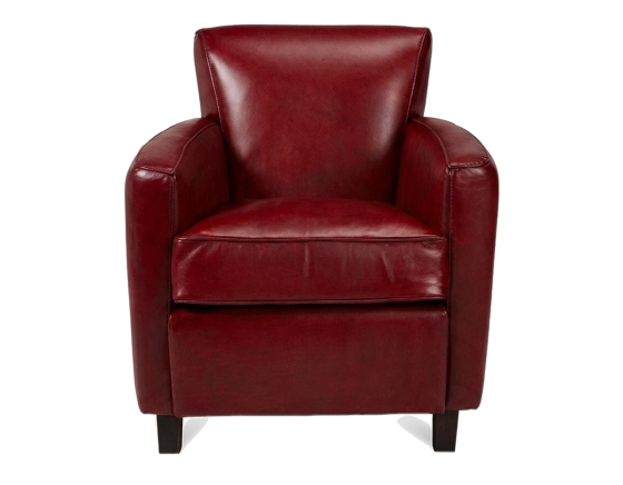 Fauteuil club cuir rouge carmin