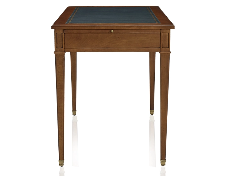 Bureau ancien style directoire plateau cuir vert L130 cm