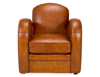 Leather club armchair light brown