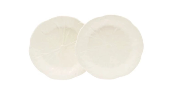 Assiettes à dessert 19cm faïence ivoire lot de 2