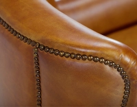 Leather club armchair cognac