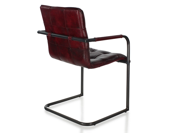 Fauteuil de bureau cuir rouge carmin