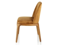 Designer chair Cherry-stained wood and bronze velvet fabric