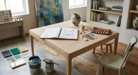 Table basse carré en chêne brut 100x100 cm