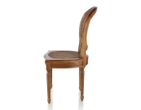 Chaise ancienne style Louis XVI bois teinte ancienne assise et dossier cannés