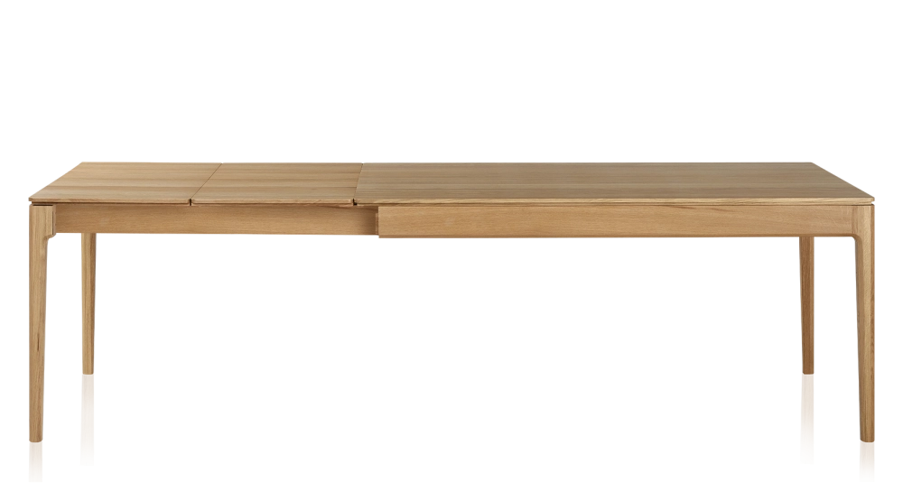 Table extensible en chêne 6 à 10 personnes avec plateau et allonges bois teinte naturelle 140x90 cm