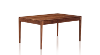 Mesa de comedor para 8 personas de nogal tinte natural tablero de madera 210x100 cm