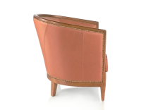 Sillón antiguo con reposabrazos moldurados bois teinte ancienne et cuir châtain