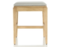 Tabouret design H45 cm bois teinte naturelle assise tissu beige naturel