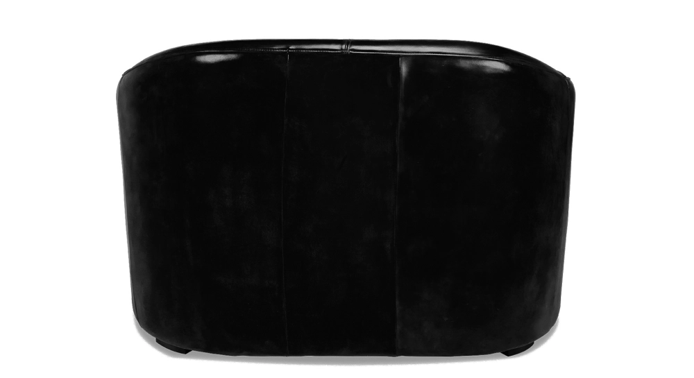 2 seater leather club sofa black