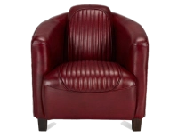 Fauteuil club cuir rouge carmin