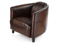Fauteuil club cuir marron soutenu