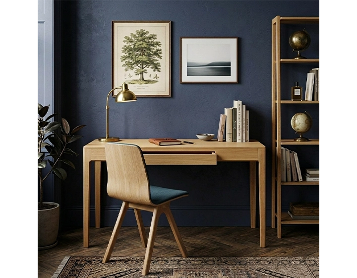 Bureau design en chêne teinte naturelle L120 cm