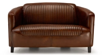 Canapé club cuir 2 places marron vintage