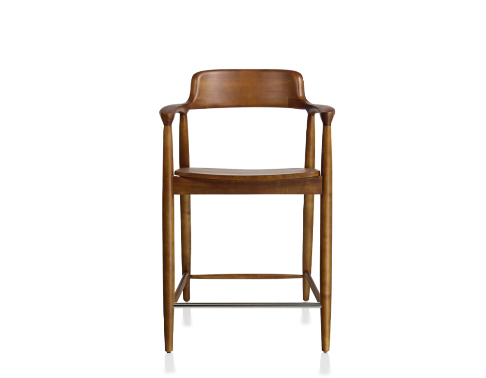 Tabouret de bar H60 cm bois teinte merisier