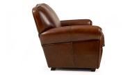 Canapé club cuir 2 places marron vintage