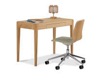 Lampe sur pied en bois et fil de coton tressage croisé