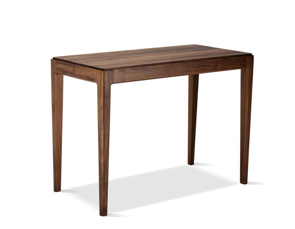 Console extensible en noyer avec 2 allonges teinte naturelle 100x50 cm