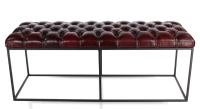 Chesterfield leather bench burgundy