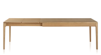 Table extensible en chêne 8 à 12 personnes avec plateau et allonges bois teinte naturelle 180x100 cm