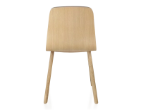 Chaise design en chêne tapissé bois teinte naturelle assise tissu gris clair