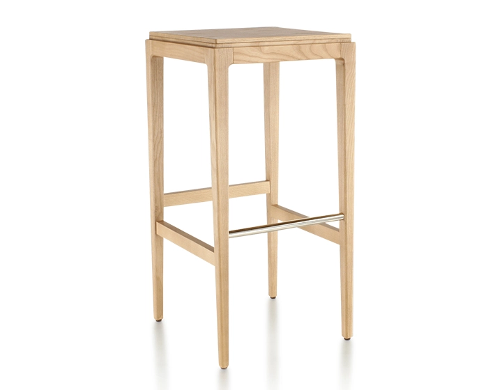 Tabouret de bar design H80 cm bois teinte naturelle assise bois