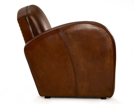 Leather club armchair vintage brown