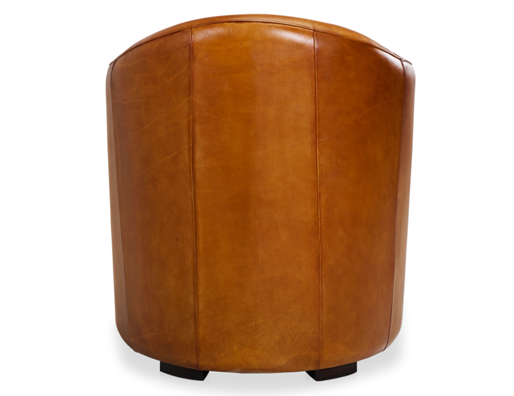 Fauteuil club cuir cognac