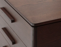Buffet 3 portes en chêne bois teinte foncé