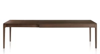 Mesa extensible de roble de 8 a 12 comensales con tablero y extensiones de madera en tono marrón oscuro 180x100 cm