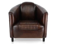 Fauteuil club cuir marron soutenu