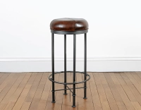 Tabouret de bar vintage cuir marron soutenu