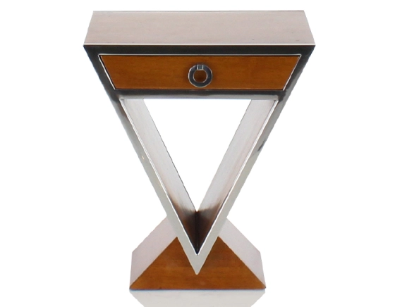 Table de chevet art déco bois teinte merisier