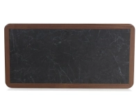 Table basse rectangulaire en noyer et céramique bois teinte naturelle plateau céramique effet ardoise 100x50 cm