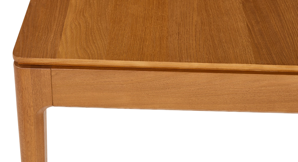 Table extensible en chêne 8 à 12 personnes avec plateau et allonges bois teinte merisier 180x100 cm