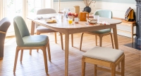 Table salle à manger en chêne 6 personnes teinte naturelle 160x100 cm