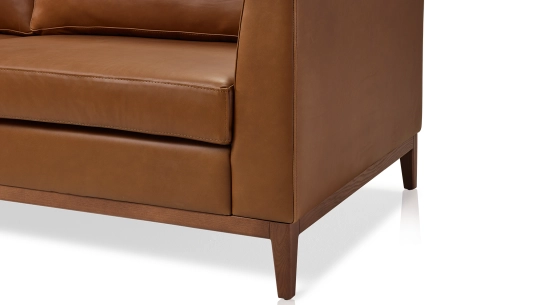 2.5 seater designer sofa hazelnut leather