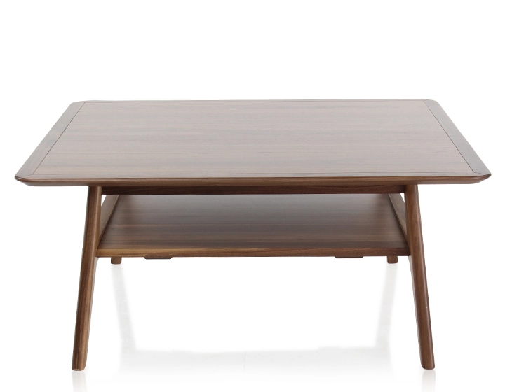 Mesa de centro cuadrada de nogal teinte naturelle 100x100 cm 100x100 cm