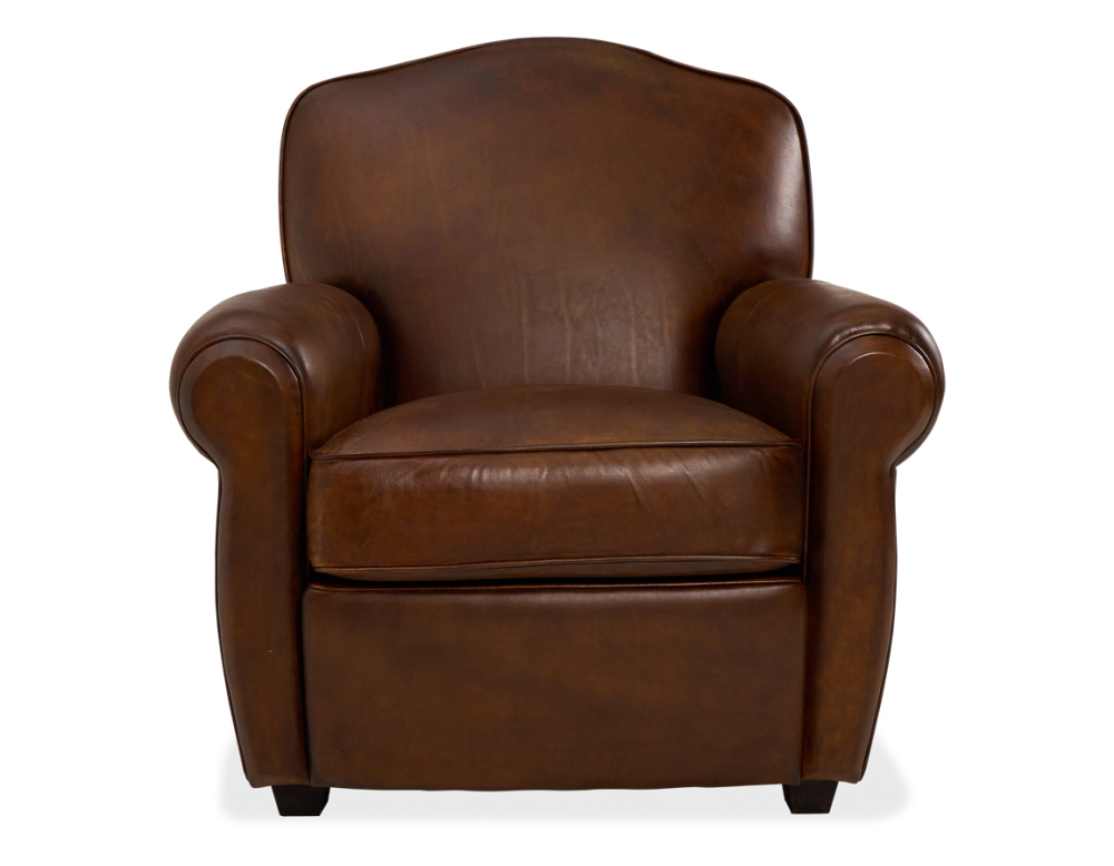 Fauteuil club cuir marron vintage