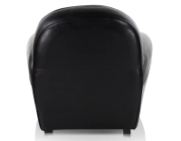 Fauteuil club cuir noir accoudoirs cloutés