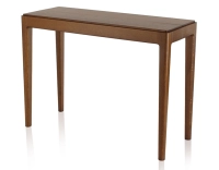 Console extensible en chêne avec 2 allonges teinte marron foncé 100x50 cm