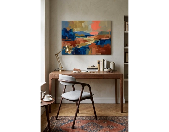 Bureau design en noyer teinte naturelle L150 cm