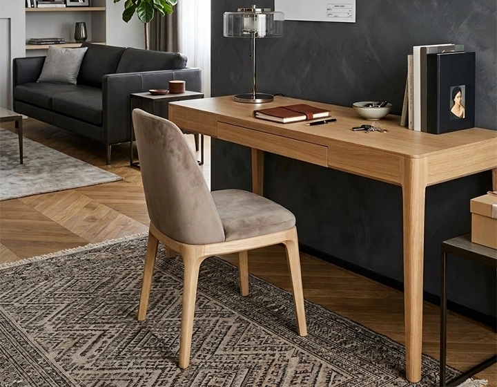 Bureau design en chêne teinte naturelle L150 cm