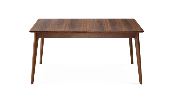 Table salle à manger 6 personnes en noyer teinte naturelle plateau bois 160x100 cm