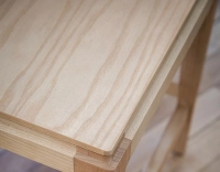 Tabouret design H45 cm bois teinte naturelle assise bois