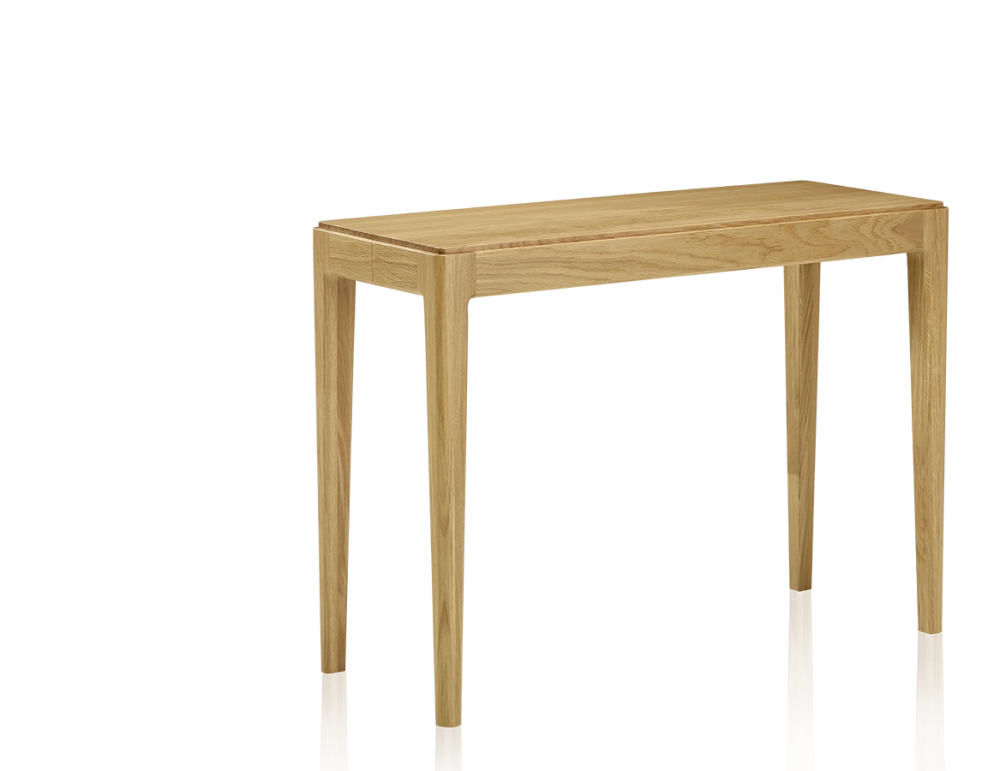 Console extensible en chêne avec 2 allonges teinte naturelle 120x50 cm