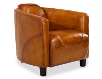 Fauteuil club cuir cognac