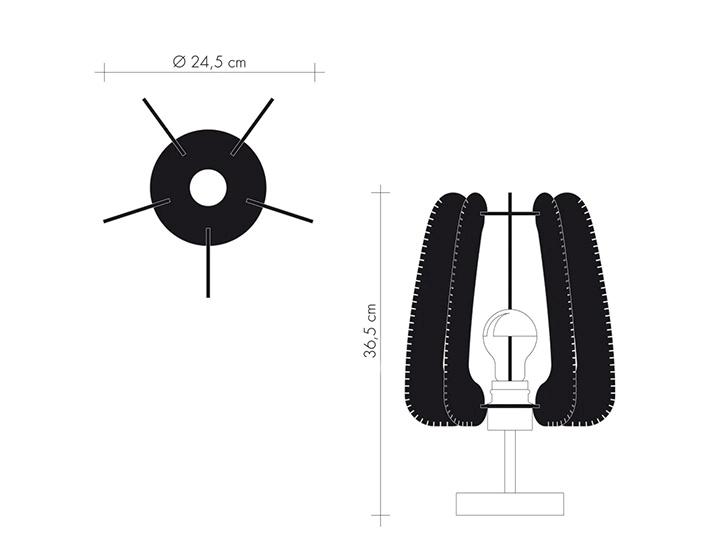 Lampe sur pied en bois et fil de coton tressage croisé