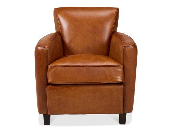 Fauteuil club cuir marron clair